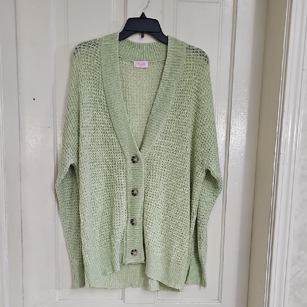 Pink Lily Sage Green Women's Cardigan